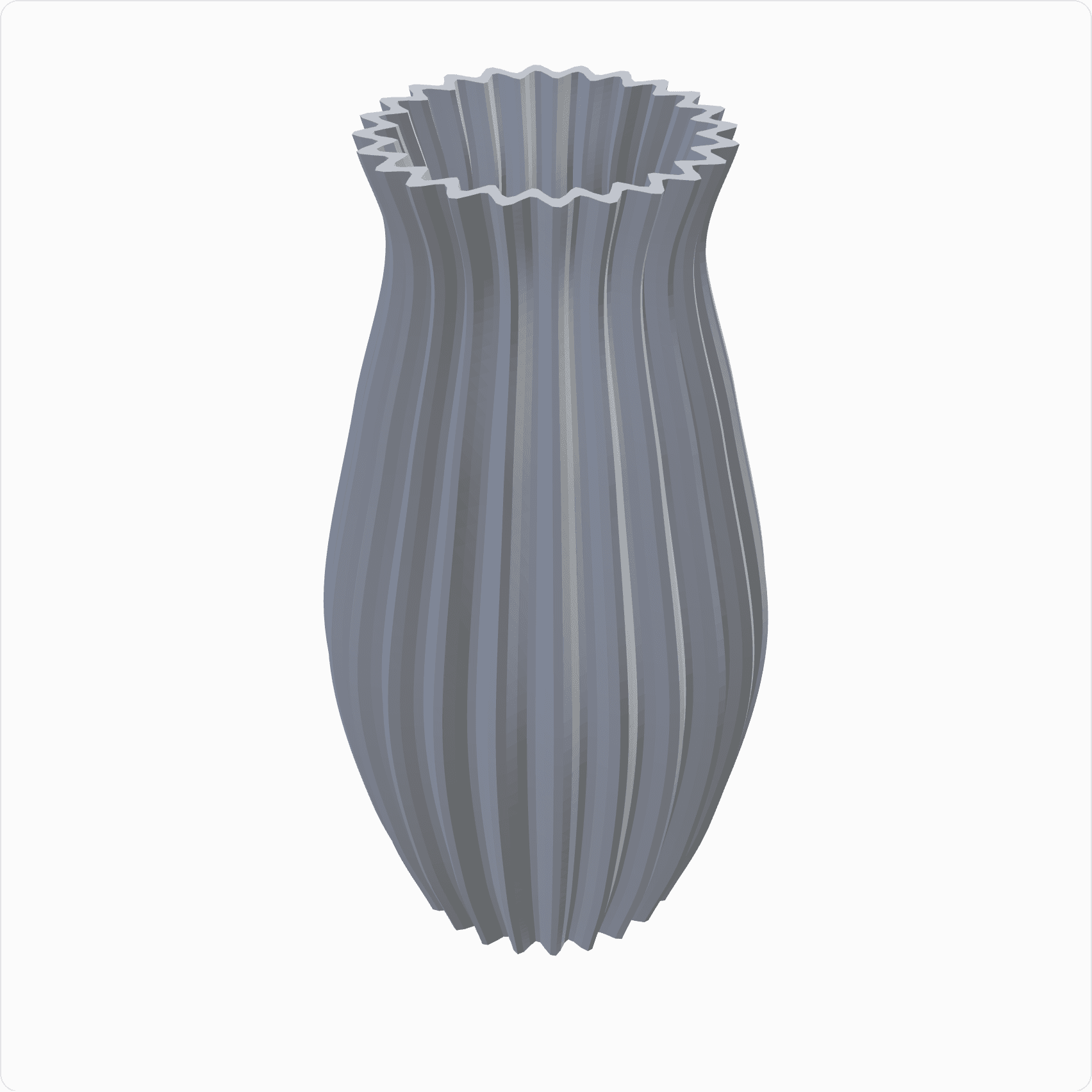 Ribbed bud vase, rendered