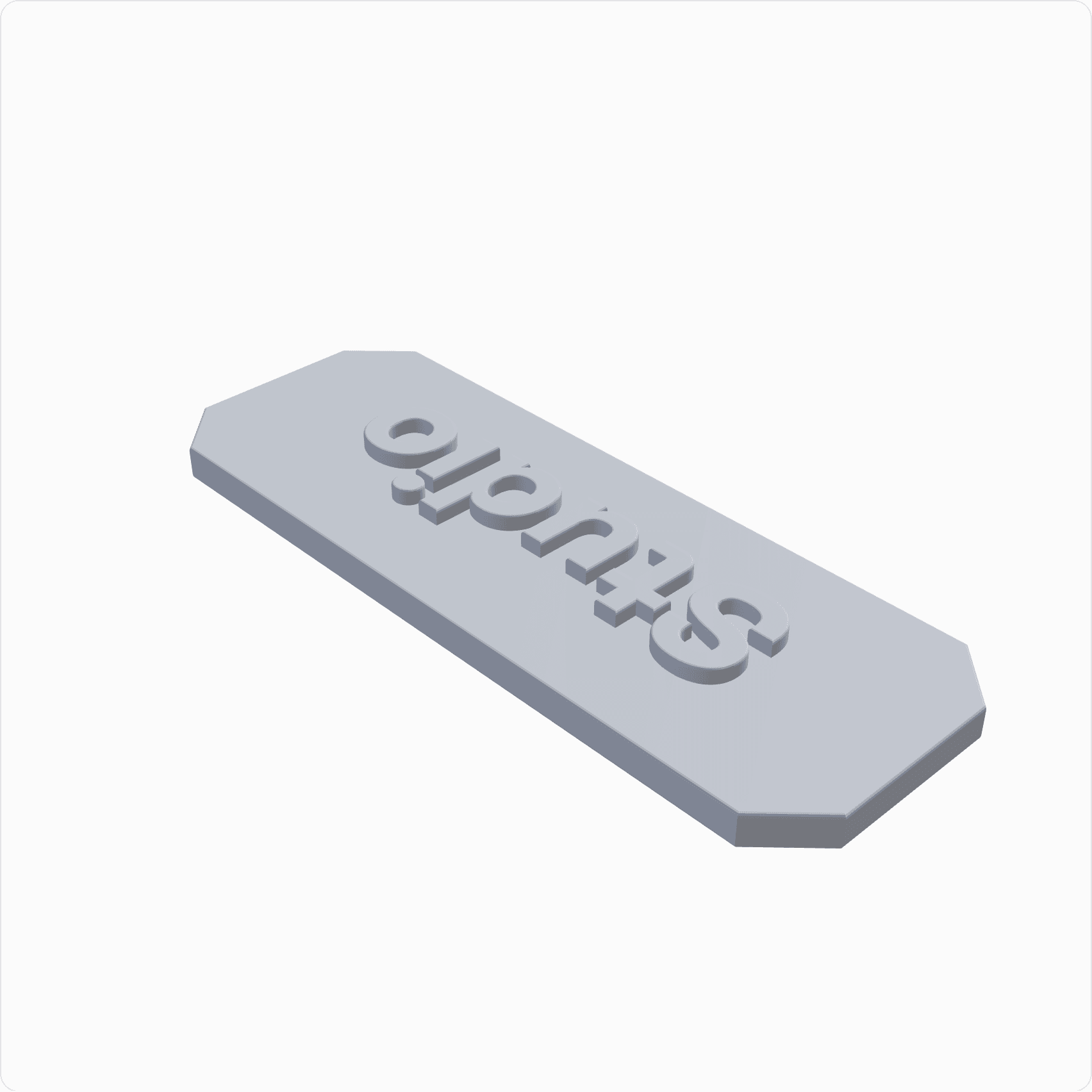 Door name sign, rendered