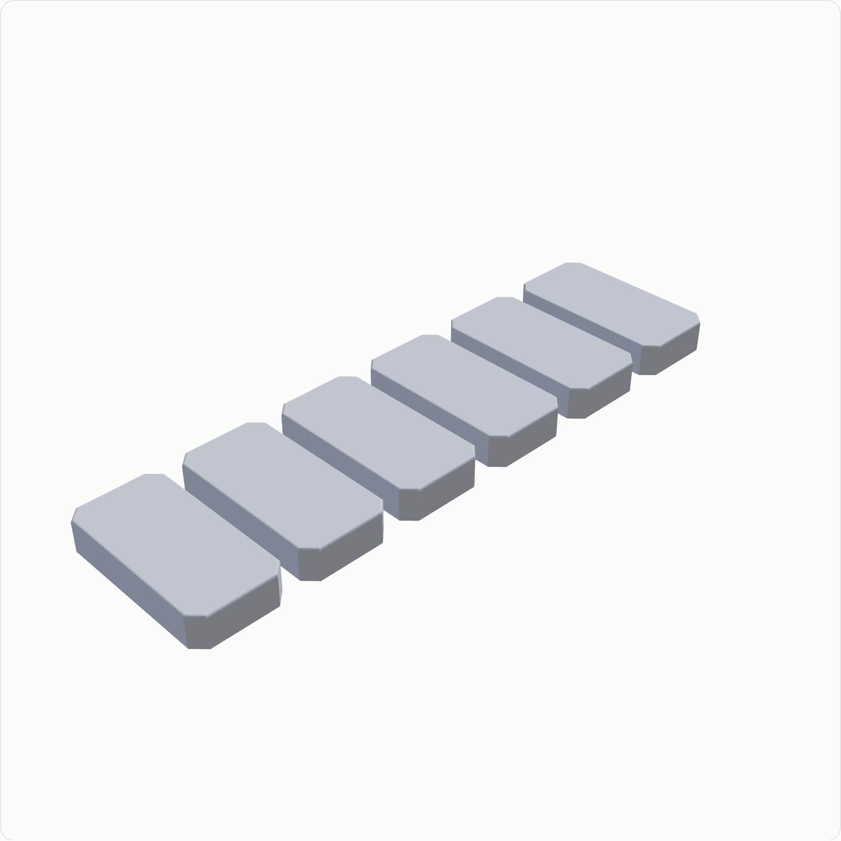 Domino set, rendered