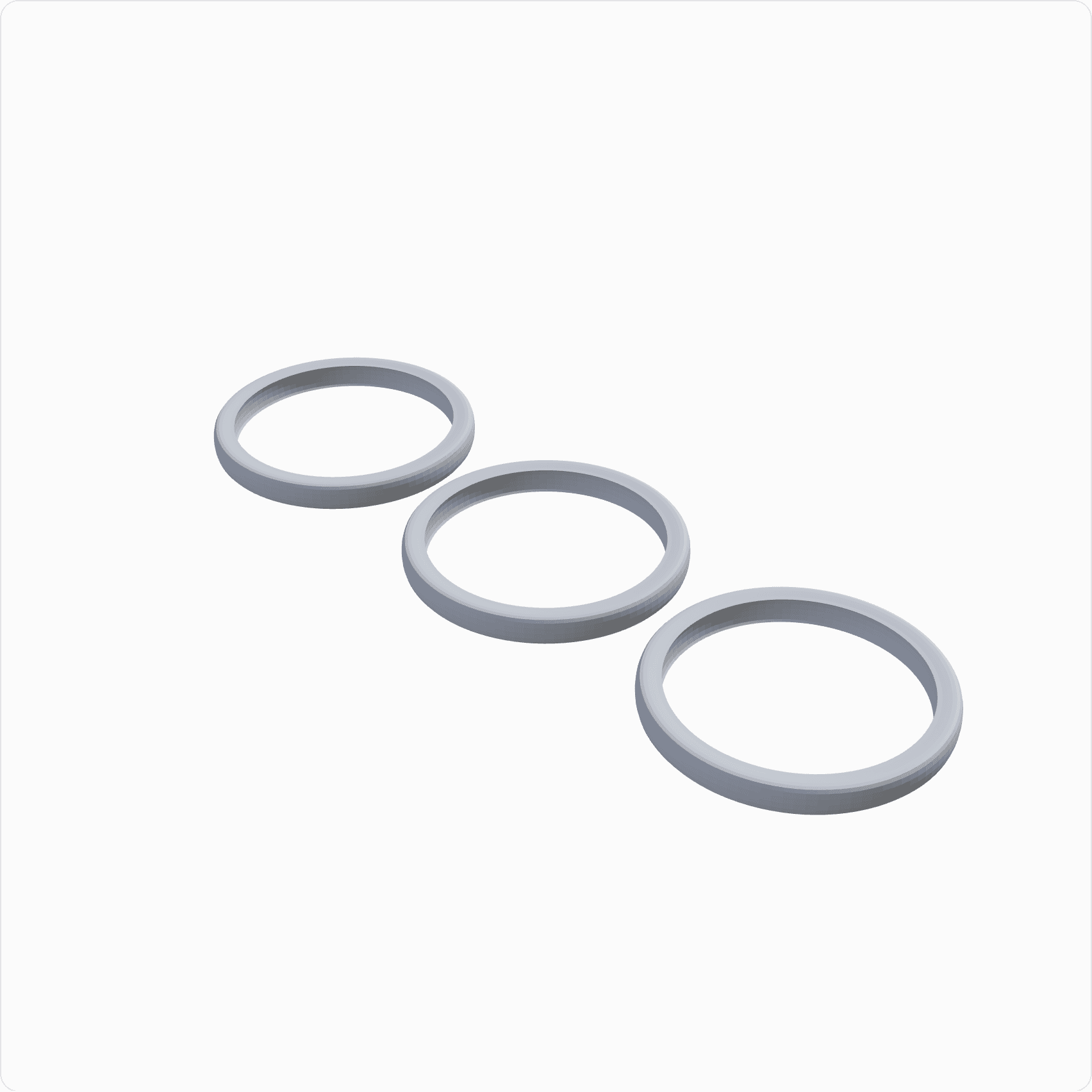 Stacking rings, rendered